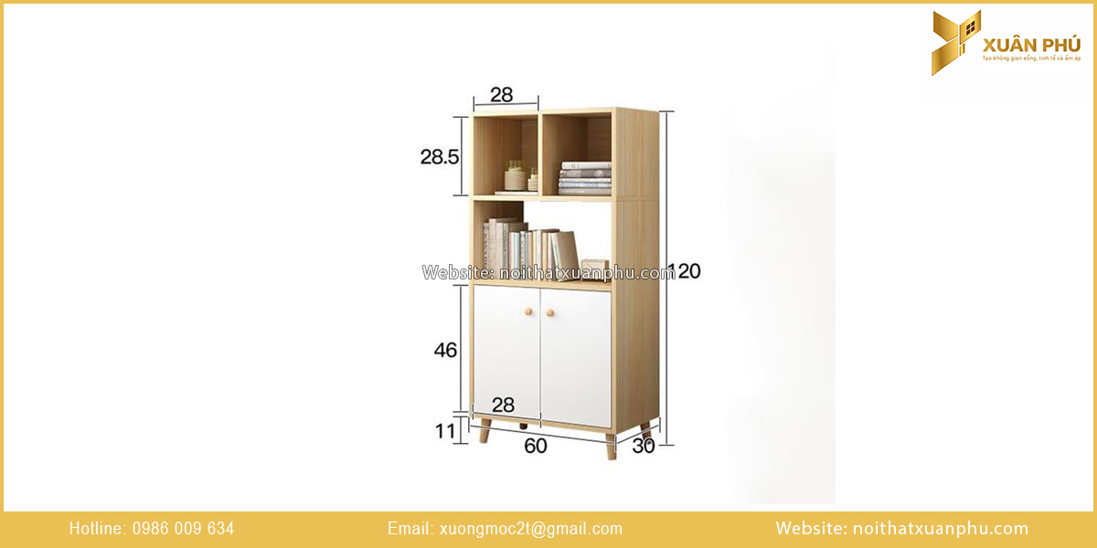 Kích thước tủ sách